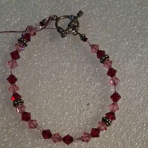 Sparkling Pink and Red Crystal Bracelet